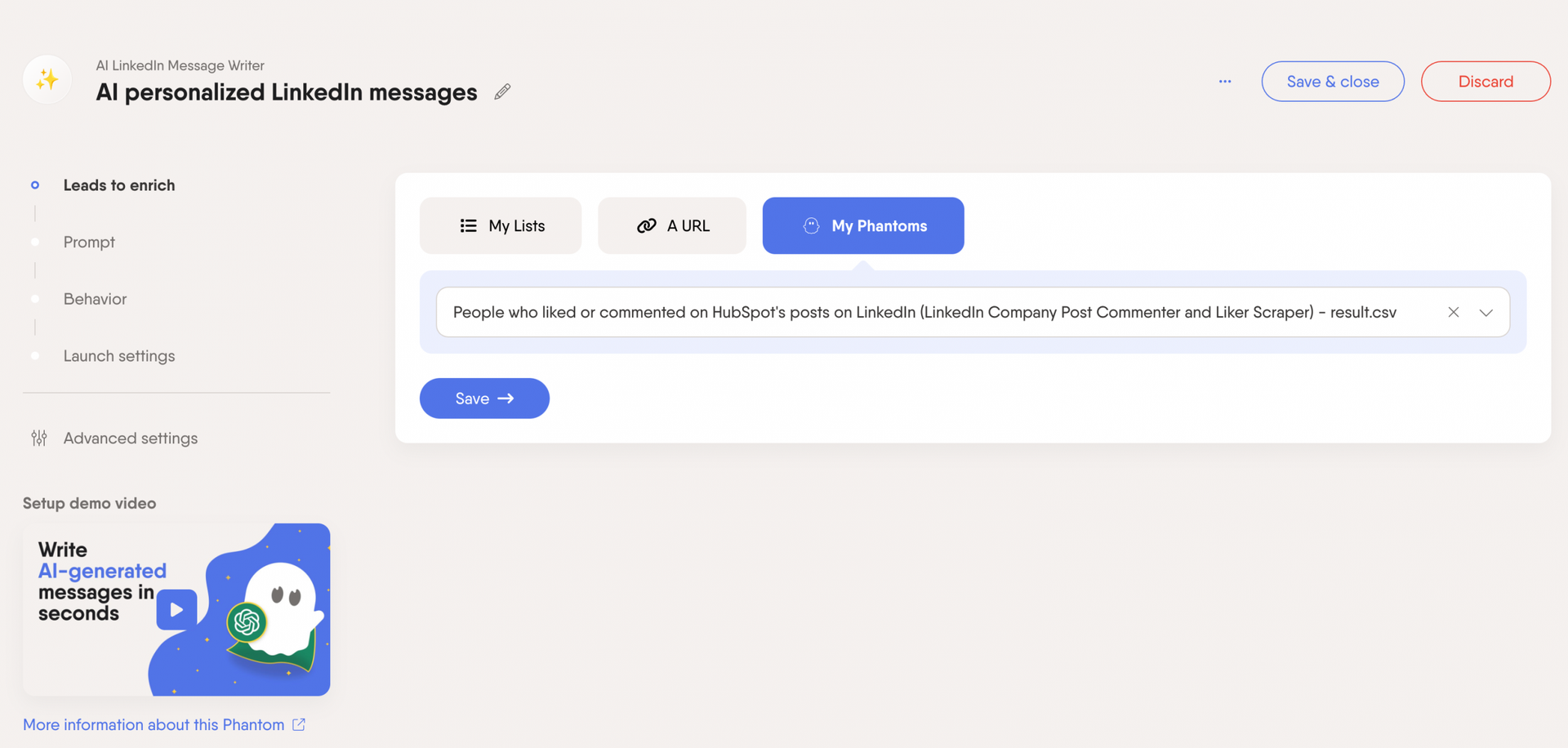 ai-linkedin-message-writer-phantom-list-hubspot
