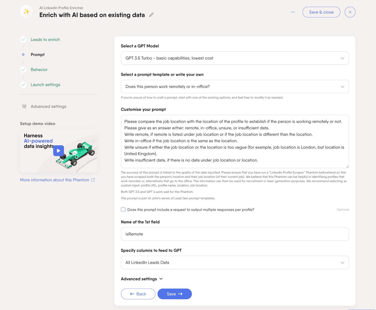 ai linkedin profile enricher remote work or in office
