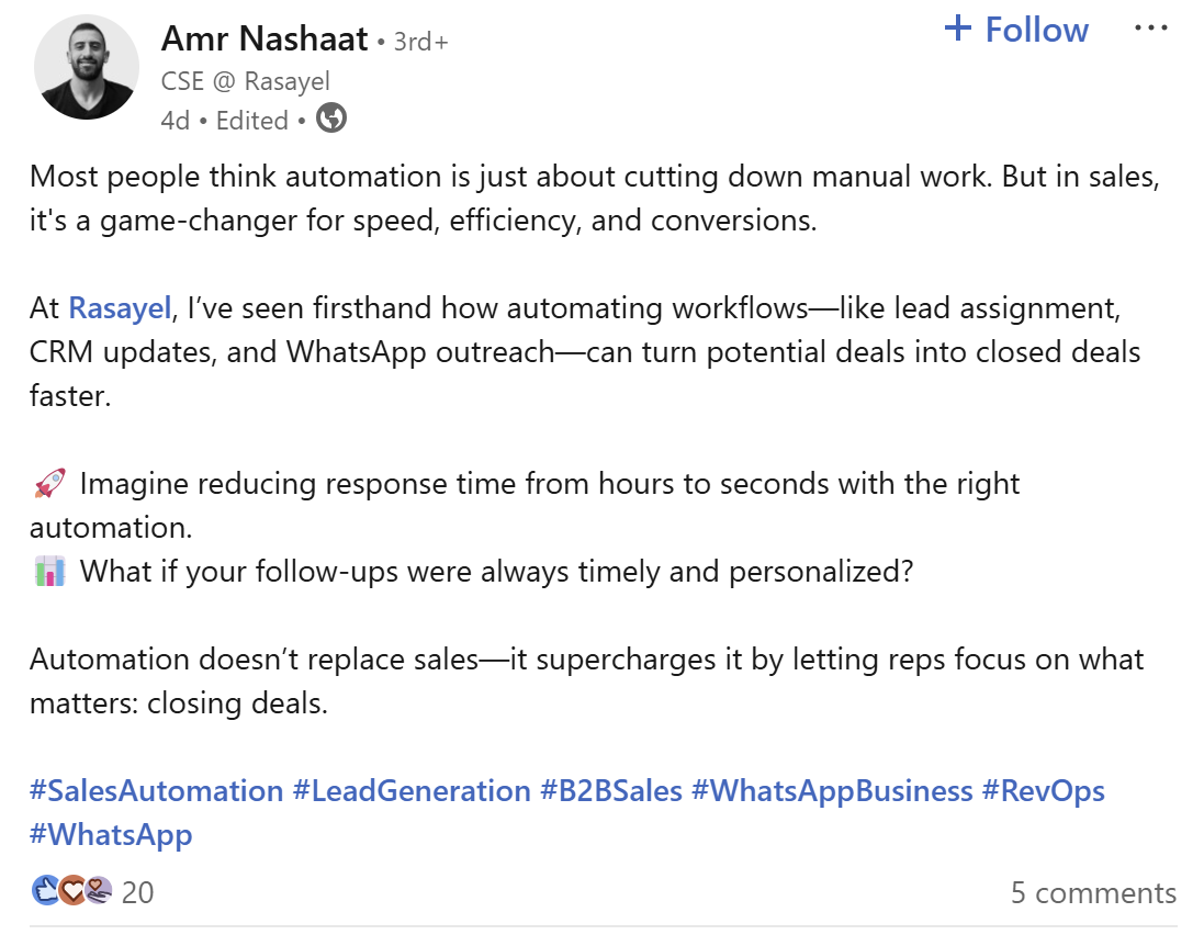 amr-nashaat-linkedin-post-automation-is-a-game-changer-in-sales