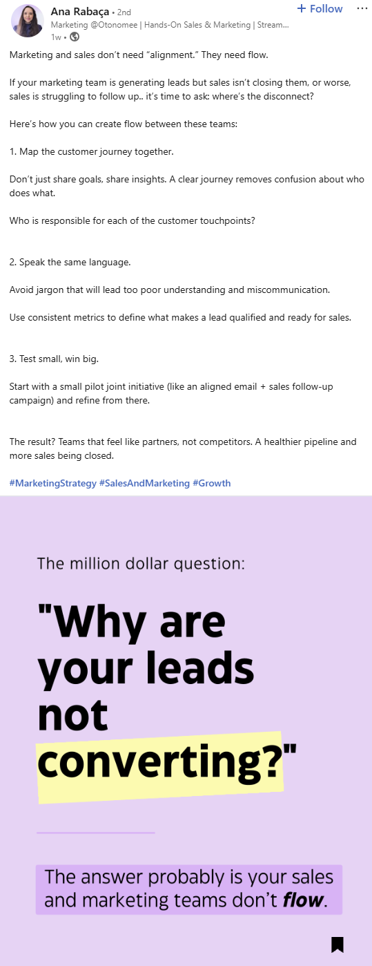ana-rabaça-linkedin-post-why-sales-and-marketing-teams-need-flow