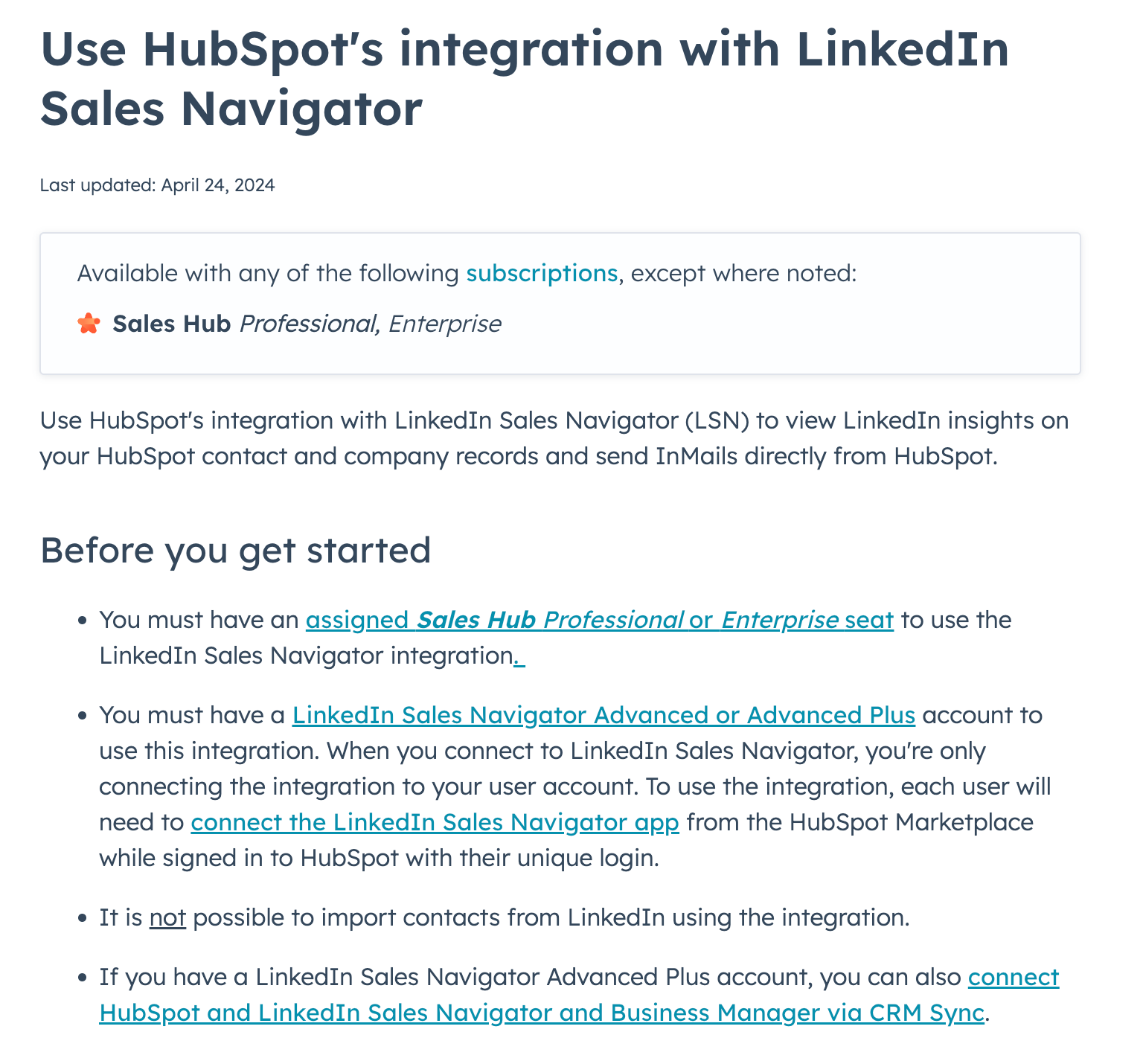hubspot-linkedin-intgration