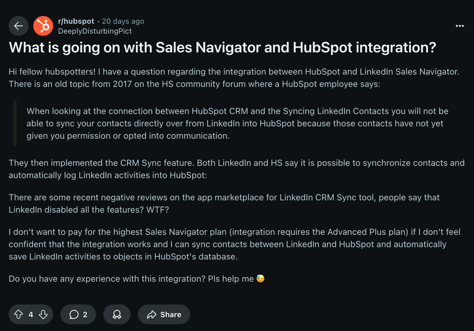 hubspot-linkedin-sales-navigator-integration-reviews-reddit-what-is-going-on-with-sales-navigator-and-hubspot-integration