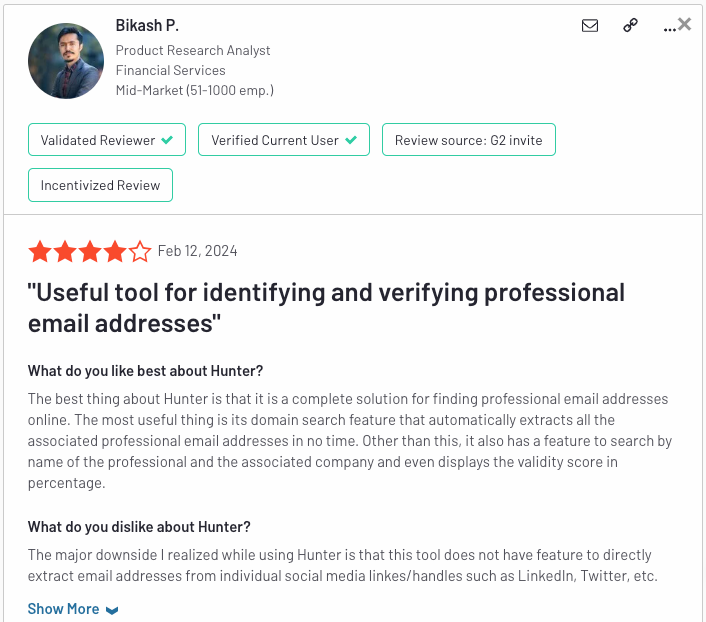 hunter-reviews-G2-useful-tool-for-identifying-and-verifying-professional-email-addresses