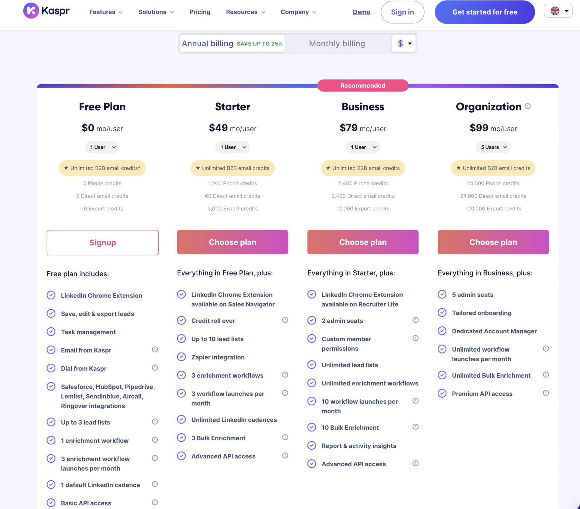 kaspr-pricing
