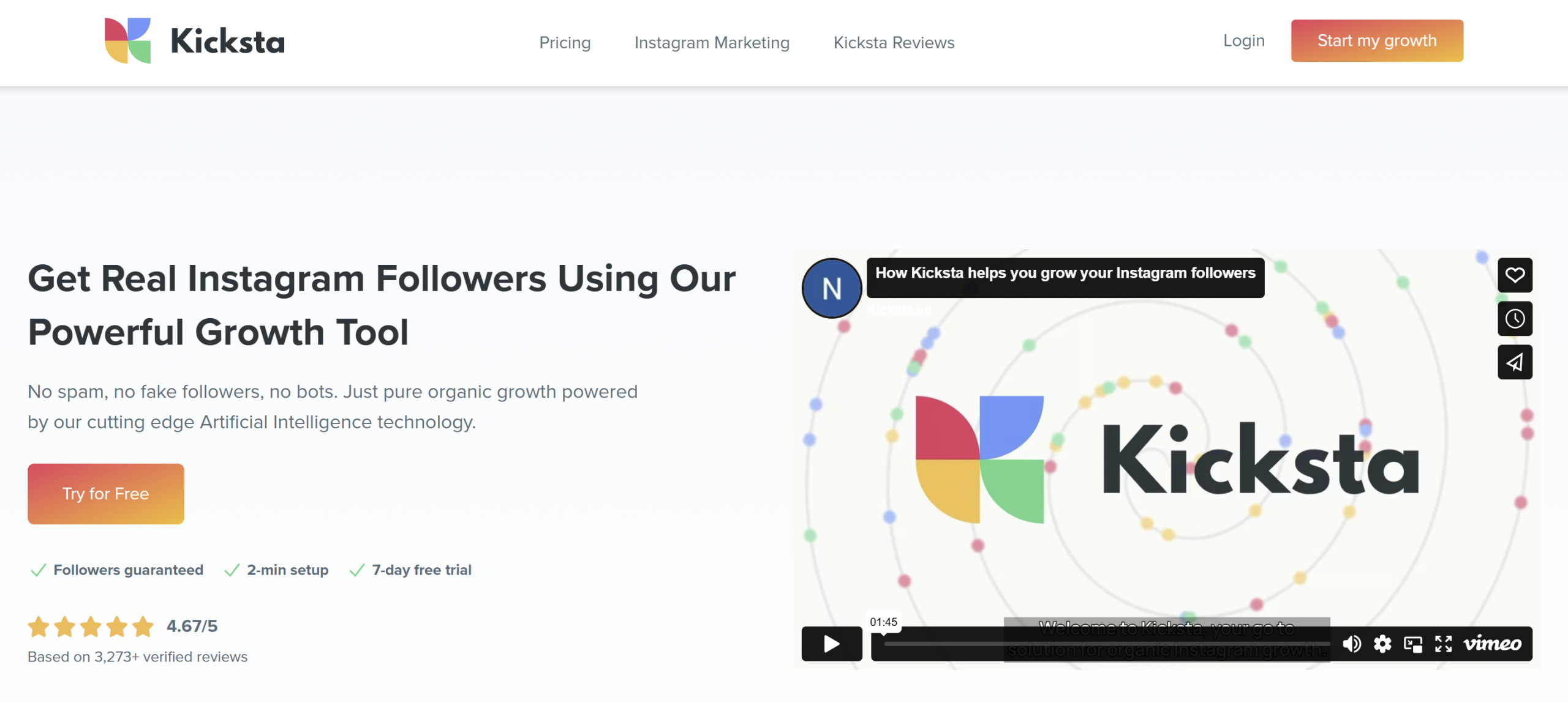 kicksta-website