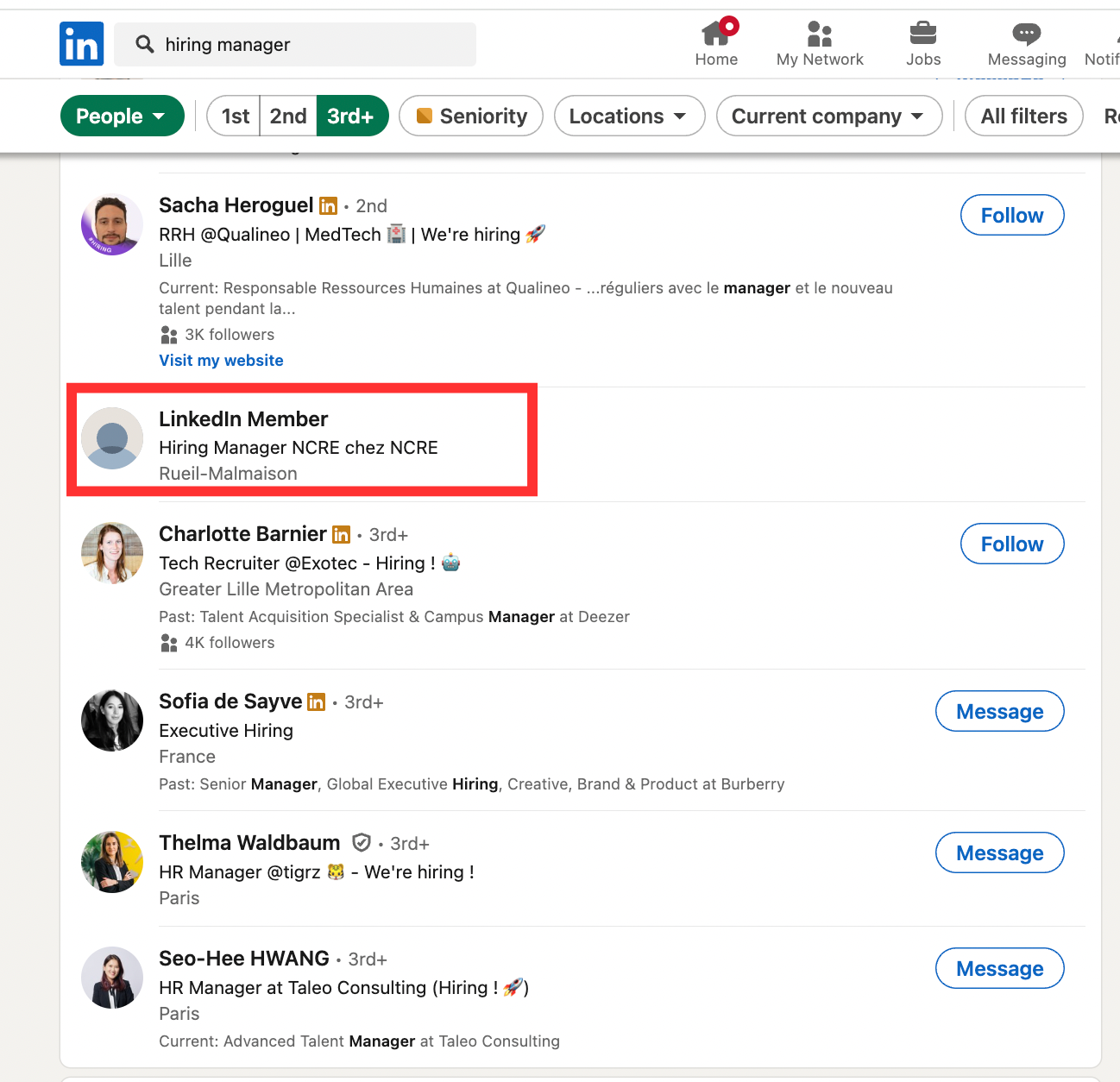 linkedin-out-of-network
