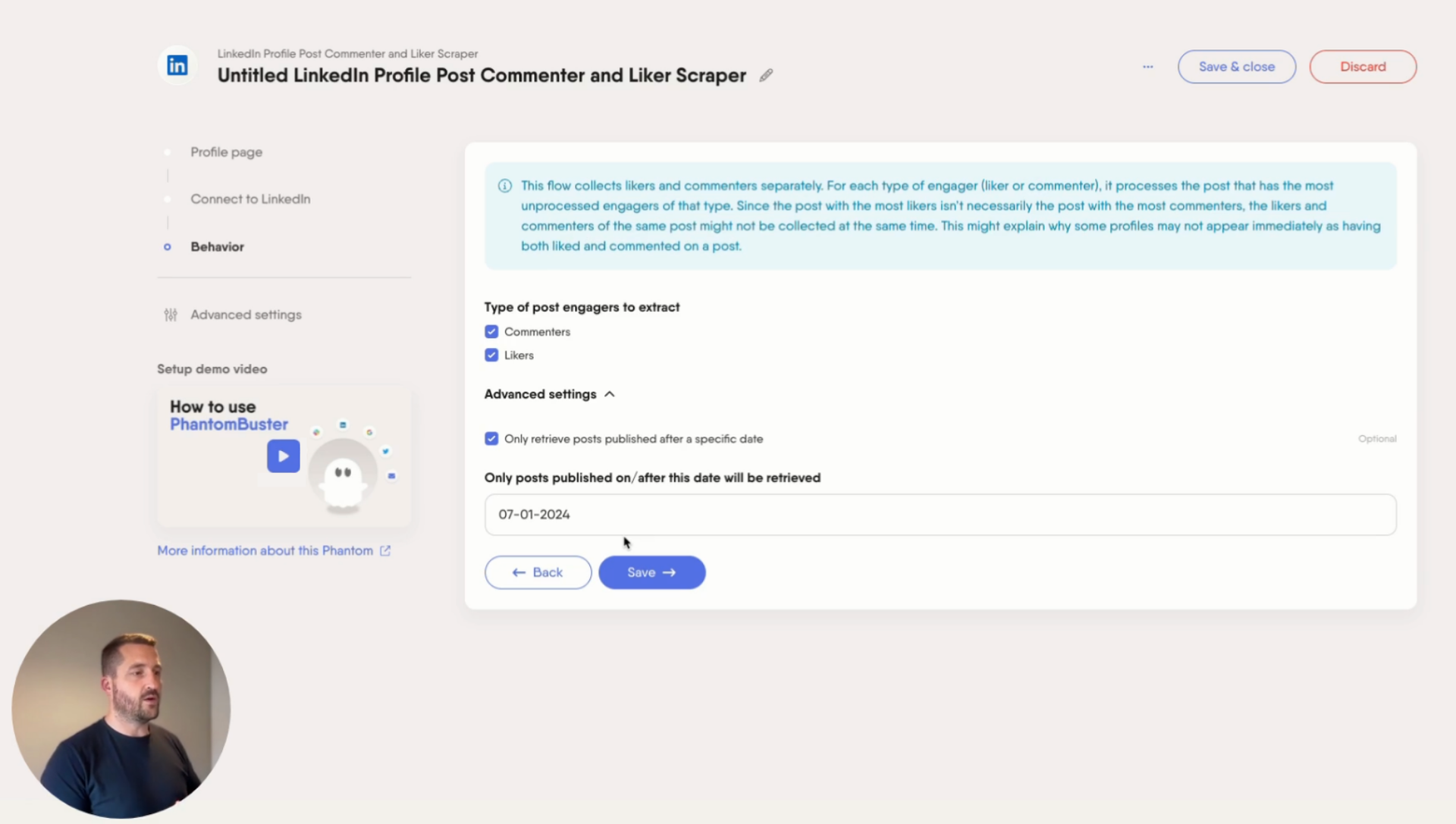linkedin-profile-post-commenter-and-liker-scraper-brian-video-behavior