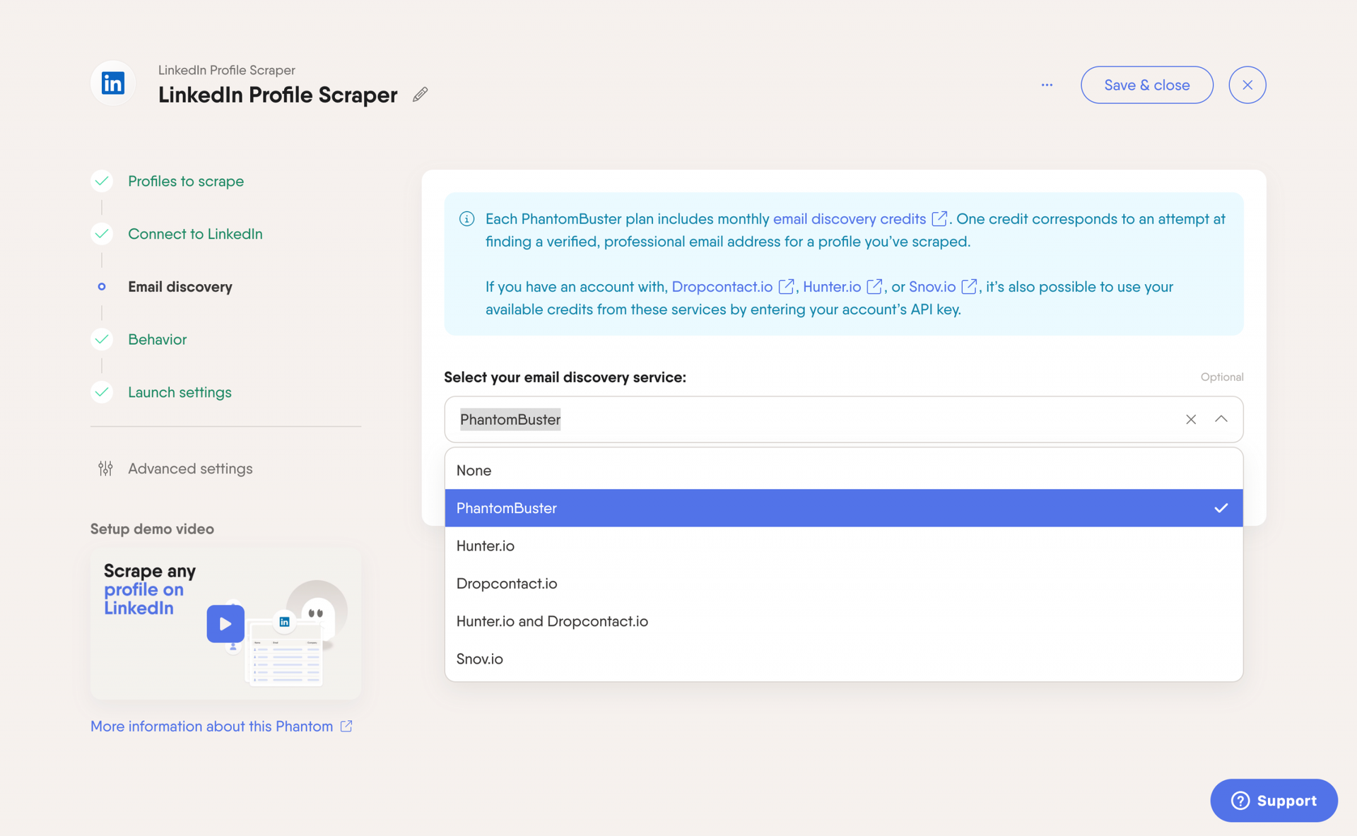 linkedin profile scraper email discovery integrations