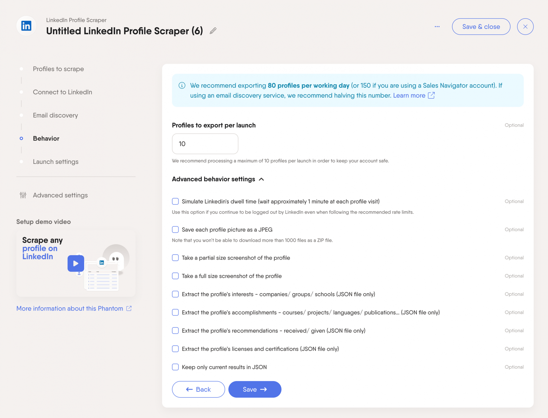 linkedin-profile-scraper-phantom-behavior-limits