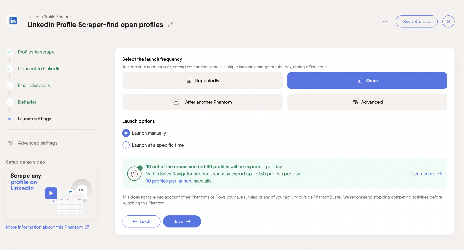 linkedin-profile-scraper-phantom-launch-frequency