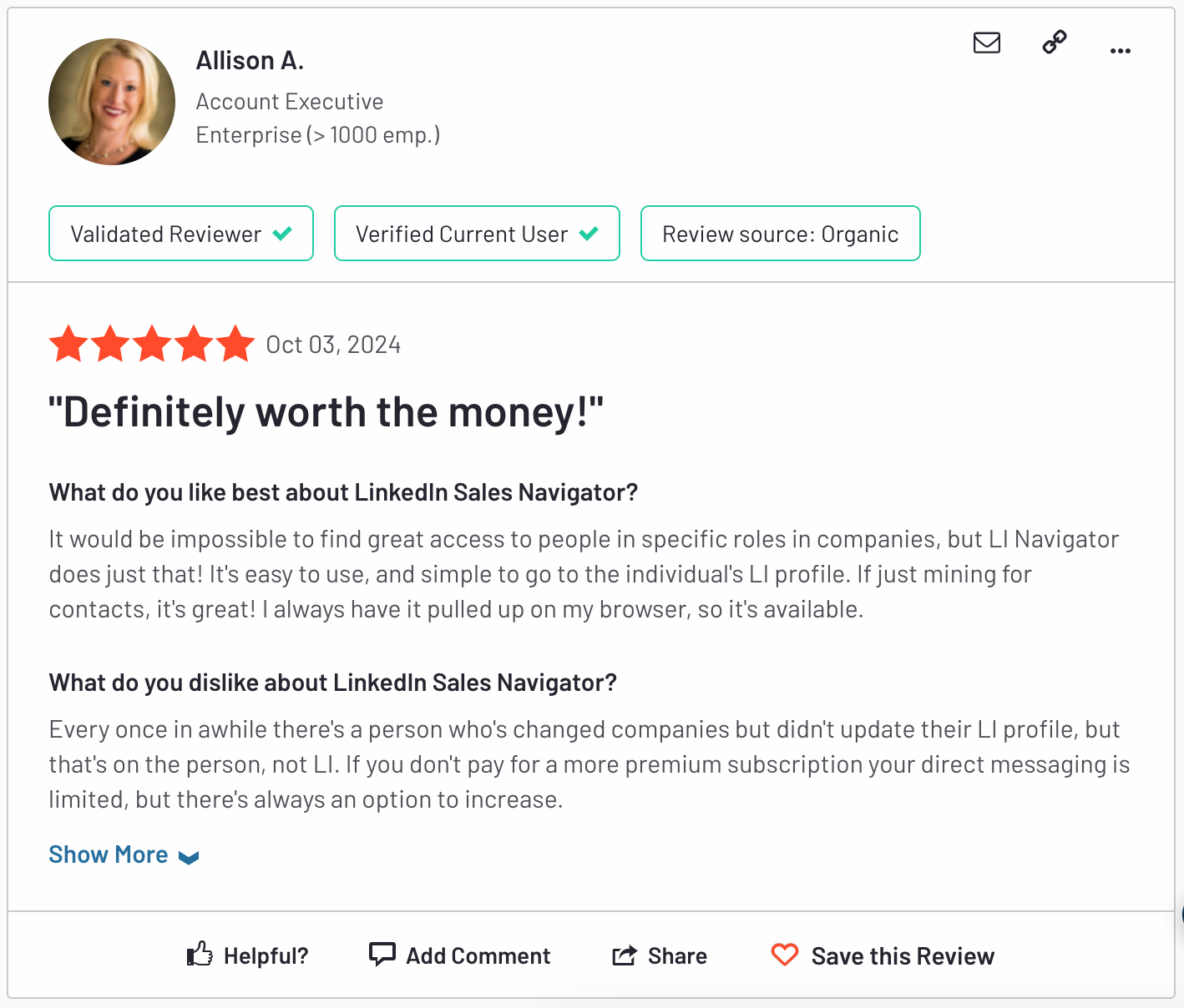 linkedinsalesnavigator-reviews-G2-definitely-worth-the-money