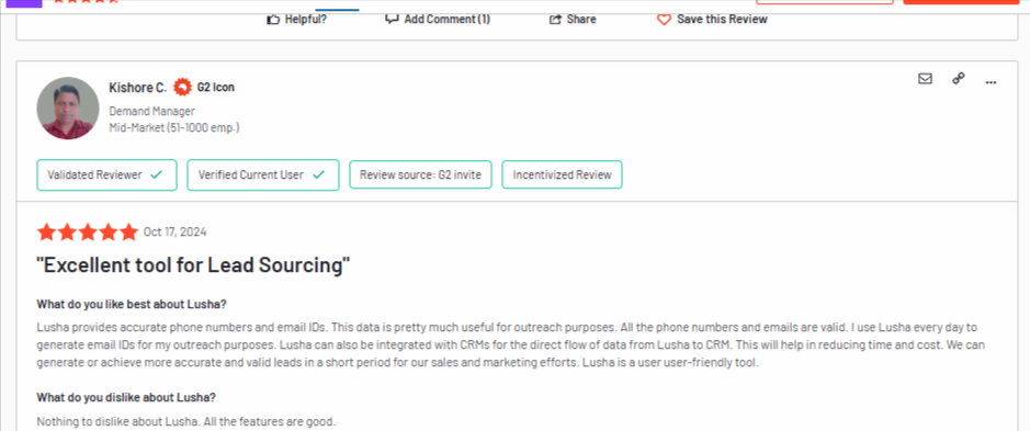 lusha review g2 kishore c excellent tool for lead sourcing