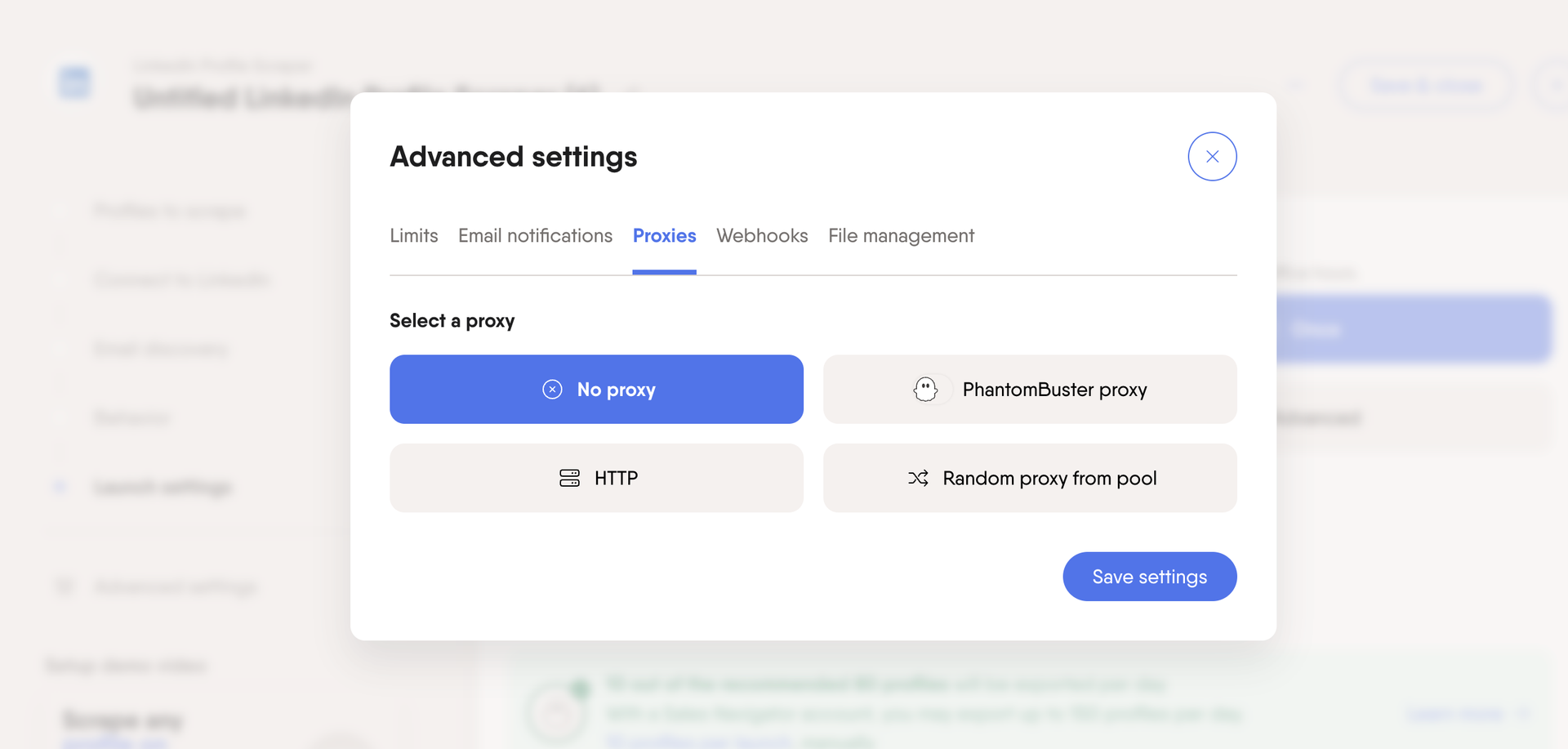 phantombuster-proxy-settings-profile-scrper-phantom