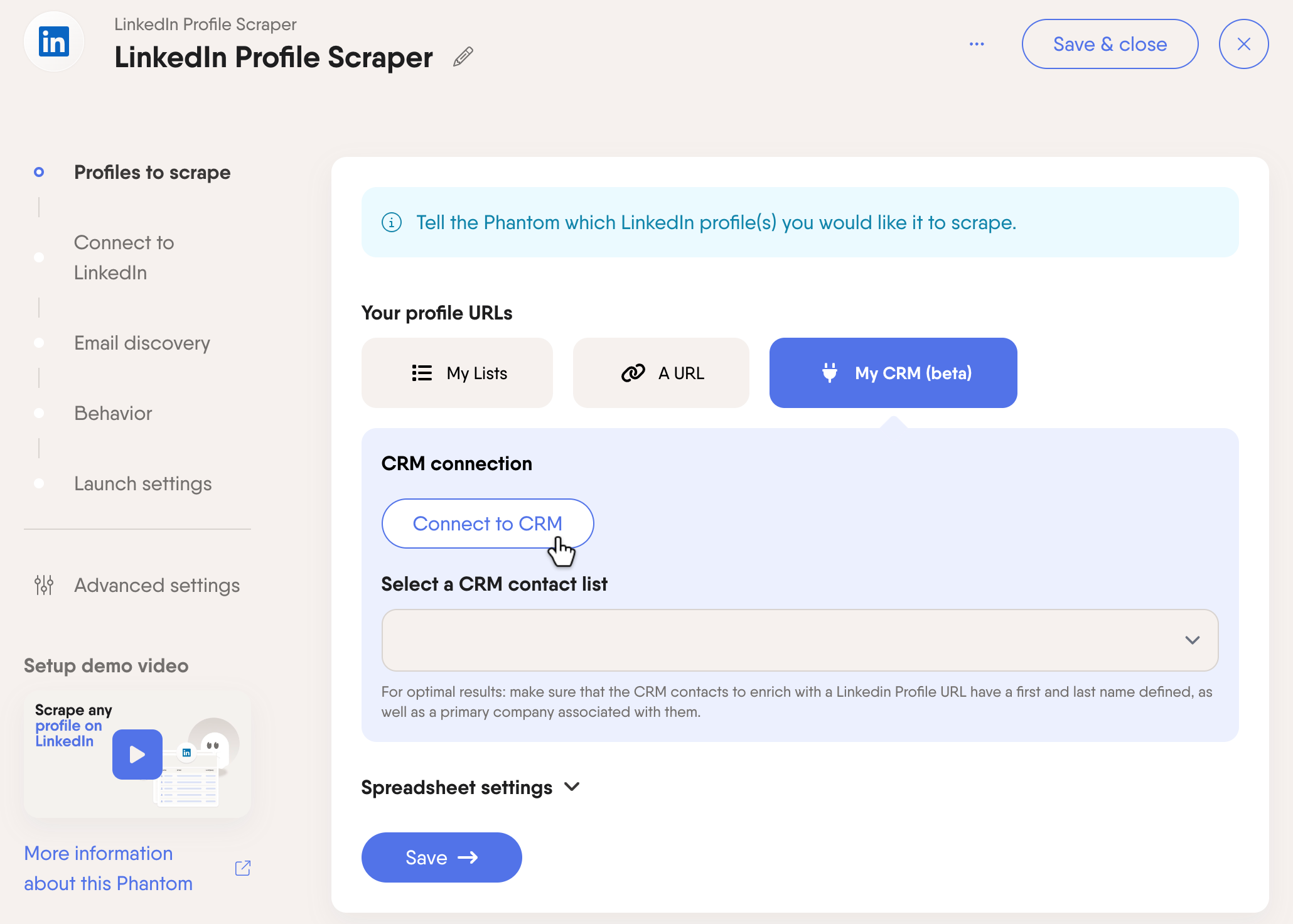 profile-scraper-crm-hubspot-connection