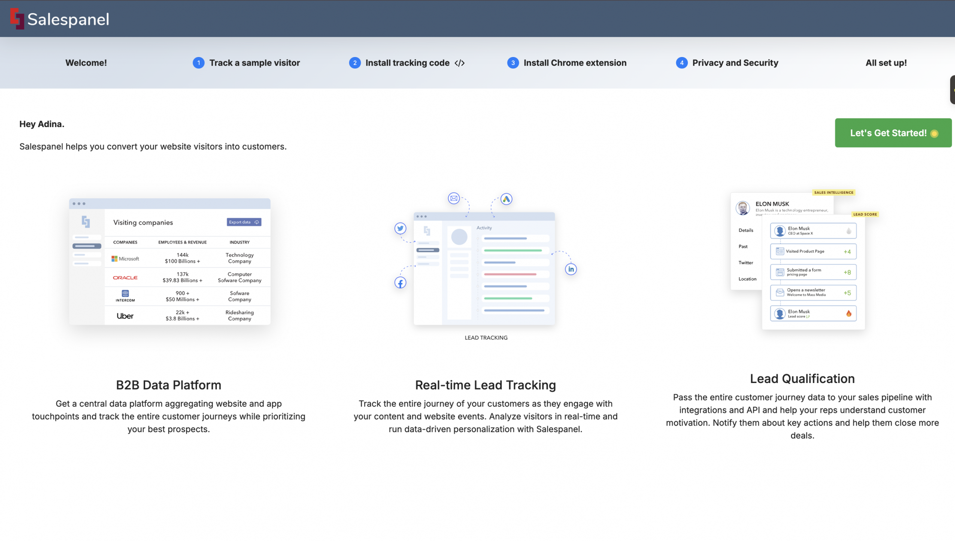 salespanel dashboard