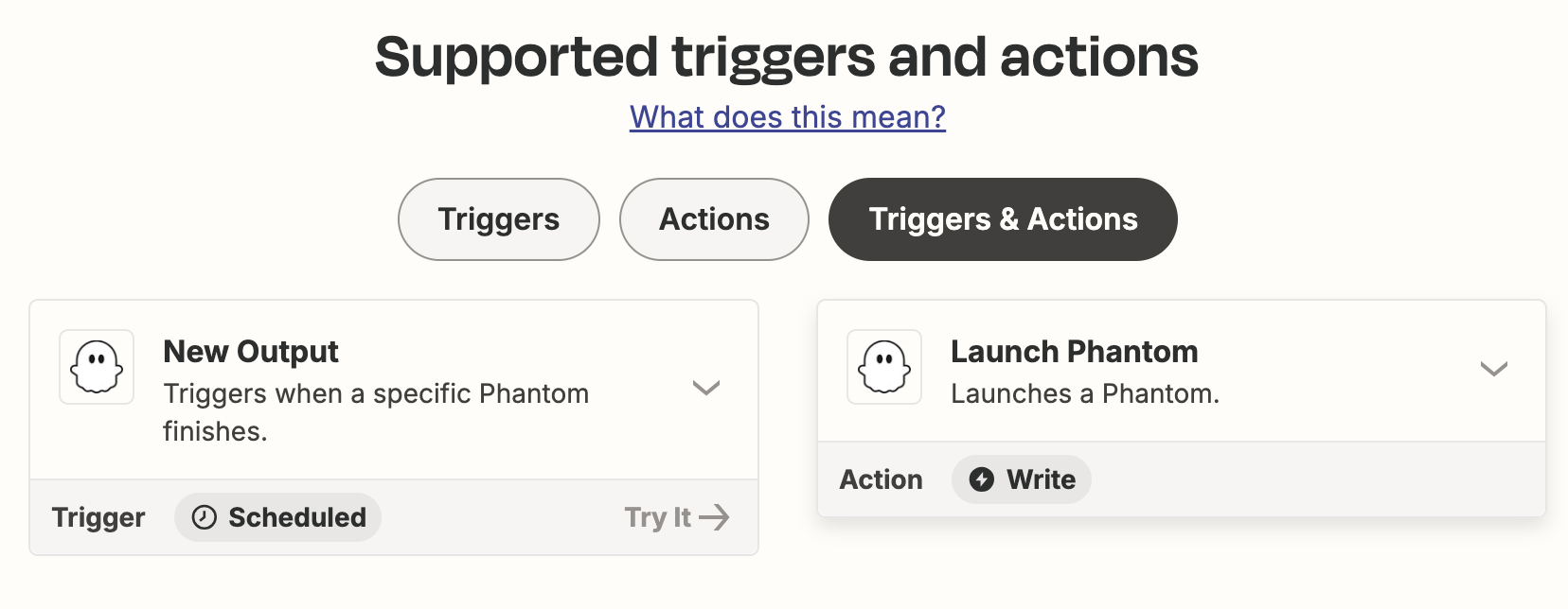 zapier phantombuster integration triggers actions