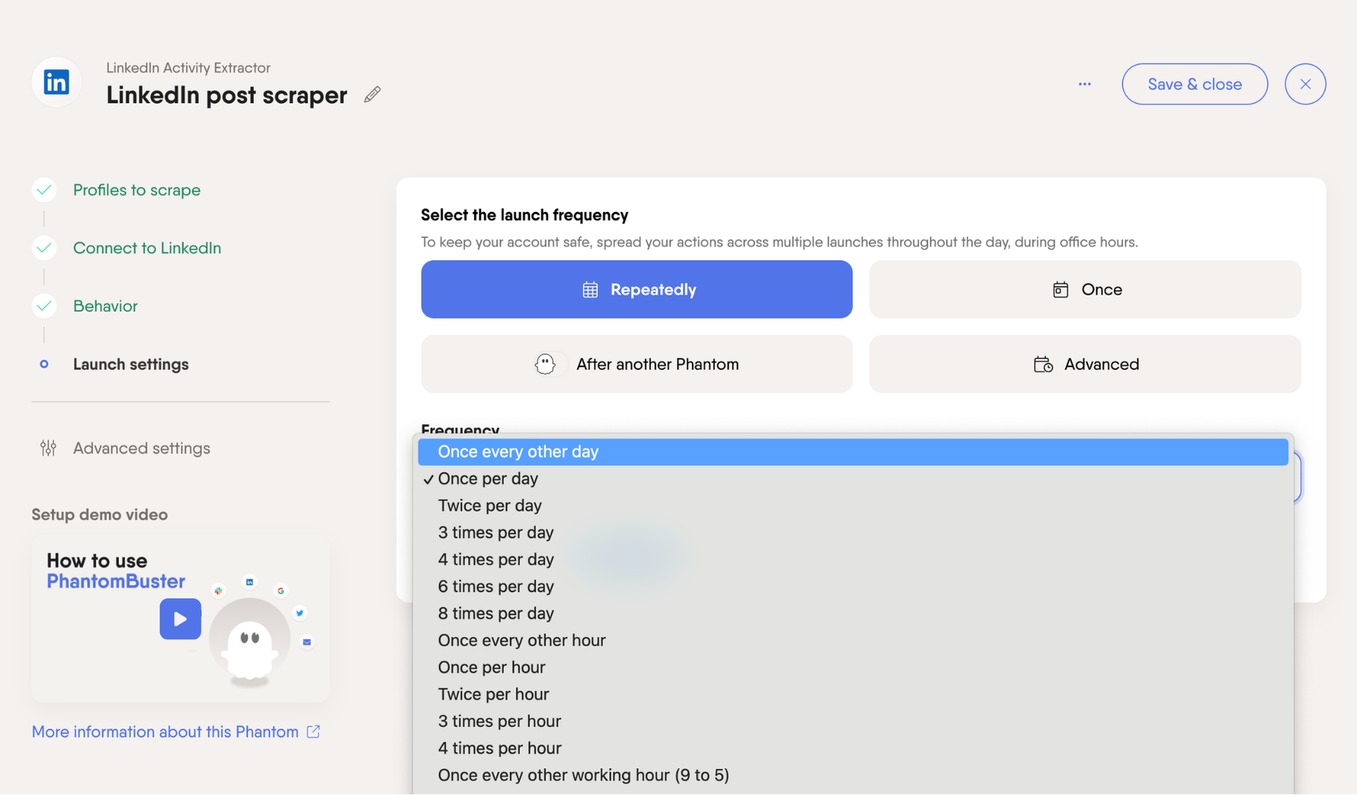 LinkedIn post scraper from PhantomBuster