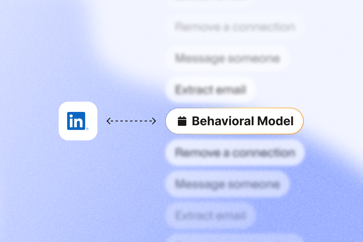 Image that shows LinkedIn detection system, the behavioral model explained