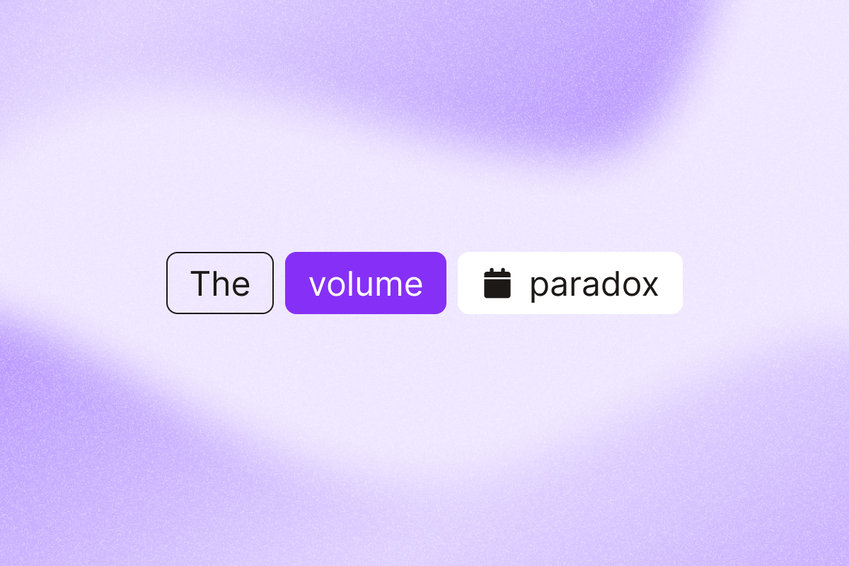 Image that describes the volume paradox and how to scale linkedin outreach