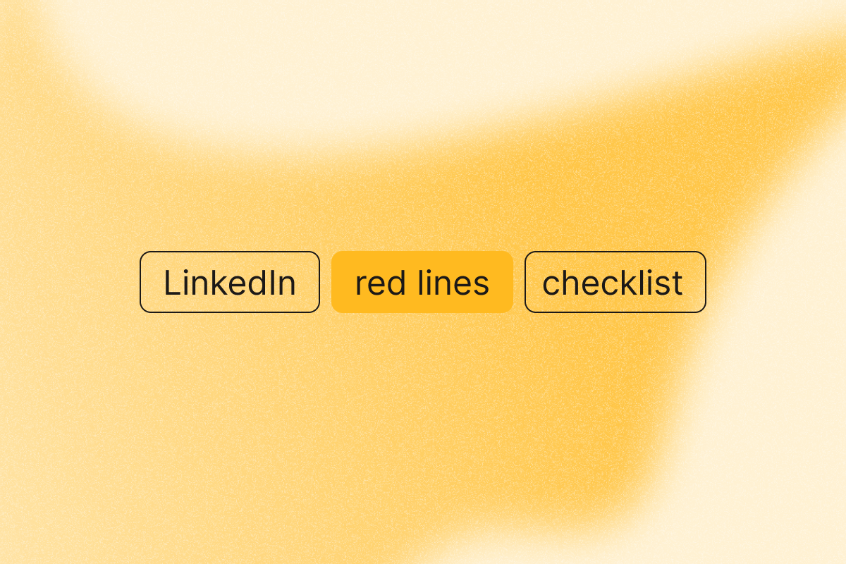 Image that explains a red lines checklist for LinkedIn workflow