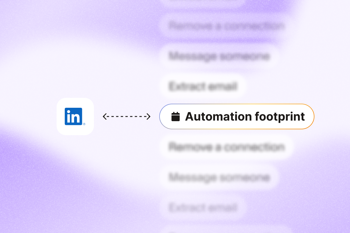 Image that explains if your linkedin automation footprint is too large