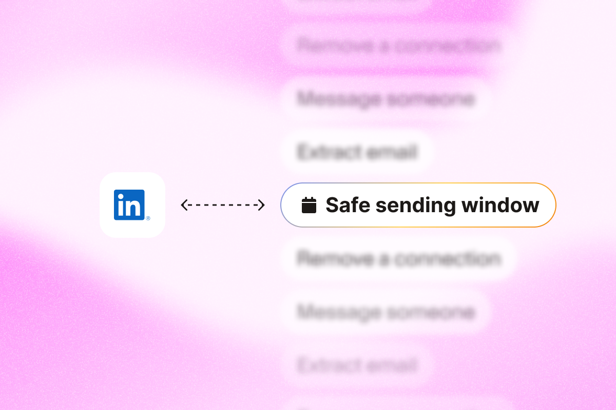 Image that explains what is a safe sending window for linkedin